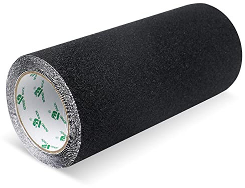 BOMEI PACK 250mm x 5m Schwarz Antirutsch Treppe Skateboard Griptape Klebeband, starkes Zugband, rutschfeste Sicherheits-Stufe, rutschfeste Sicherheits-Stufen für drinnen und draußen