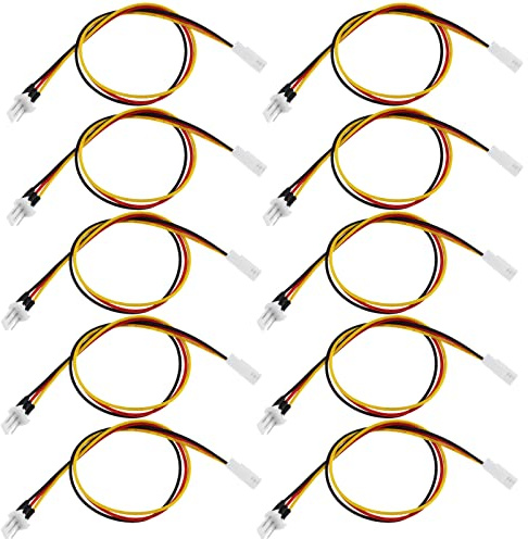 Verlängerungskabel für PC-Lüfter, 30 cm, 3-poliger Stecker auf Buchse, Lüfteranschluss, Kabel für Kühlung von Computern, CPU-Lüfter, 10 Stück