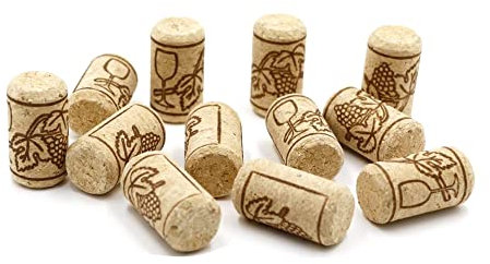 12 Stück Weinkorken, Korken zum Basteln, Natur Weinflaschenverschluss, Weinkorken mit Muster für Weinbierflasche Dekorieren Kreativ DIY und Basteln (21 x 39mm)