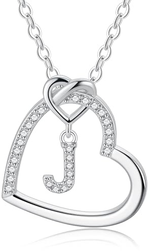 TINGN Kette Damen Gold Silber- Gold Kette Damen Herz Halskette Buchstaben A-Z Ketten Geschenke für Frauen Mädchen Geschenk Personalisierte Geschenke für Kinder Halskette Mädchen Schmuck Geschenk