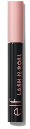 e.l.f. Lash 'N Roll Mascara, mascara incurvante per ciglia visibilmente sollevate, solleva e separa le ciglia. Formula resistente, prodotto vegano e non testato sugli animali, Pitch Black