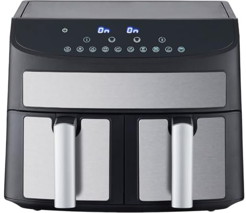 Domestic King 7L Dual Basket Air Fryer With Recipe Book, 3.5L Each, LED Touch Display, 2400W Power, 10 Presets, Smart Features, Sync Cooking, Non Stick, Dual Controls. (7l Air Fryer)