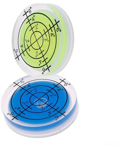 Lot de 2 niveaux à bulle - 32 mm - Niveau à bulle rond - Mesure circulaire