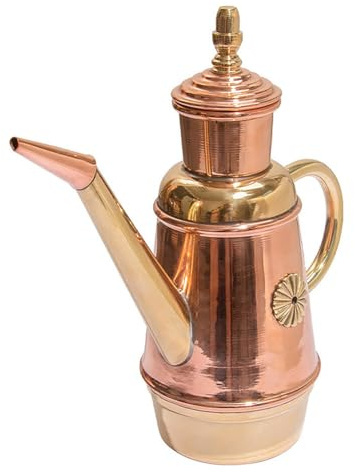 Oljeflaska olivolja flaska 400 ml, retro klassisk europeisk handgjord olivolja dispenserflaska, dropp läckagesäker oljeflaska av koppar, vinäger och oljedispenser för kök, pizzalader och bageri