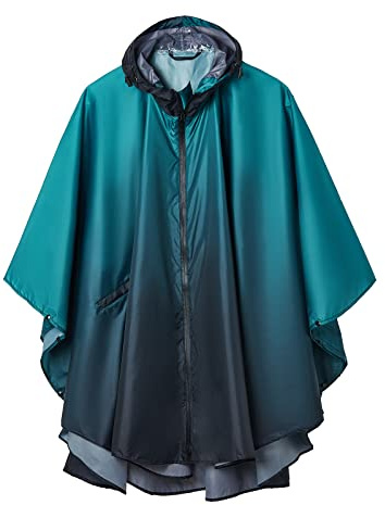 Vattentät regnponcho för vuxna, mångsidig regnkappa med huva, one size