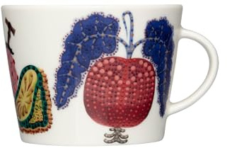 Iittala Taika Sato Becher aus Vitroporzellan, Fassungsvermögen: 0,3L, Größe: 11,8x9,8x7,4cm, 1070912, Weiss/Opulenter Garten