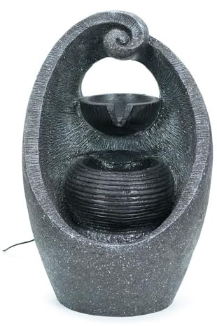 ValueLights | Solar Powered Cascading Water Feature Outdoor Light | Water Features, Home Décor & Improvement Essential | Swirl Design