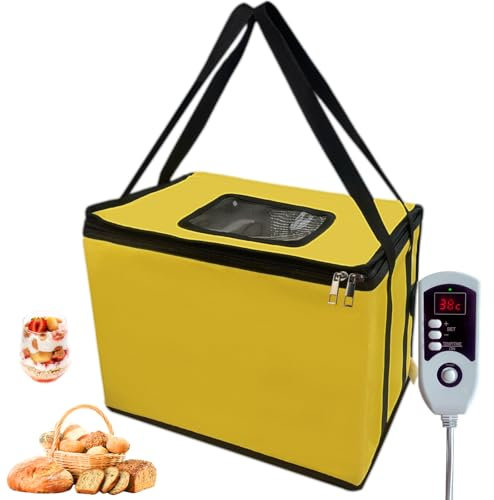 Scatola per la fermentazione del pane con riscaldamento, pieghevole, temperatura e timer regolabili, per cuocere il pane, yogurt, natto e sapone fatto a mano, 40 x 26 x 30 cm