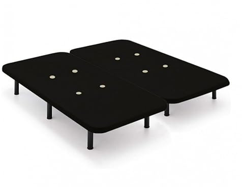HOGAR24 ES - Base Tapizada en Color Negro - Tejido 3D Transpirable - Estructura Reforzada - Estabilidad y Durabilidad - Incluye Juego de 12 Patas de 32 cm - Medida: 180x190 cm