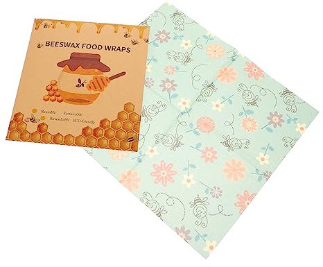 ORFOFE 3 paños de cera de abeja, sostenibles, reutilizables, para alimentos, ecológicos, cera de abeja, película adhesiva de materias primas orgánicas, libre de platikfrei y hecha a mano
