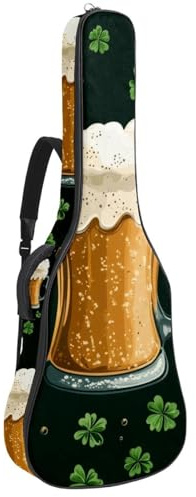 Schöne blaue Blume abstrakter Hintergrund, gepolsterte Tasche für Akustikgitarre, Rucksack mit verstellbaren Schultergurttaschen, Mehrfarbig 03, 42.9x16.9x4.7 in, Lässiger Tagesrucksack