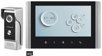 WOLILIWO 7-Zoll-Türklingelkamera mit Monitor, kabelgebundene visuelle Gegensprechanlage, unterstützt Aufsperren, Überwachung, Gegensprechanlage, geeignet für Villen, Häuser, Büros und Wohnungen