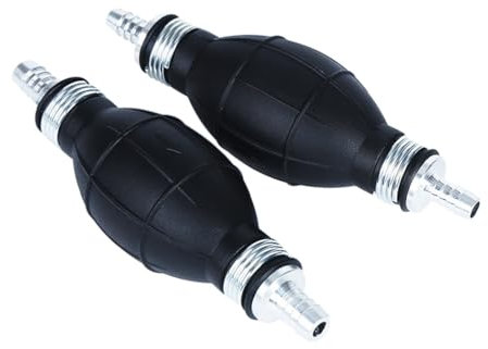 Voarge Bomba de combustible, caucho y aluminio Línea de bomba de combustible de cebador con Primer Manual Gasolina para Coche, Barco, Accesorios Fuera(8mm)