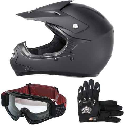 Zorax ZOR-X15 Youth Motocross Helmet & Gloves & Goggles