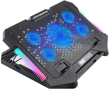 Cnrfeoap Led Laptop Coading Pad Gaming Gaming Cofrolers Coolers Computadora Portátil Soporte Refrigeración con Ventilador Enfriamiento Tranquilo para Portátil 2 Puerto USB