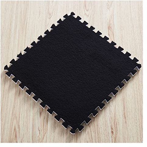 Weiche, ineinandergreifende Teppichfliesen, Plüschschaum-Quadrat-Fußmatten-Set, flauschige Puzzle-Teppiche, 1 cm dick, 30 x 30 cm, 9 Fliesen, Puzzlematte