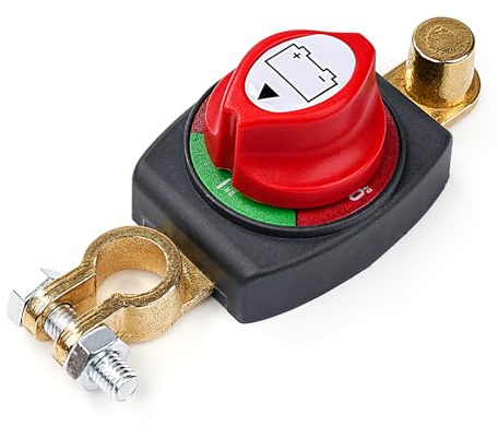BuyWeek Interruttore per batteria 12V 24V 48V Interruttore principale della batteria Interruttore di separazione Impermeabile Interruttore di batteria per auto, barche, moto, camper (A71002)