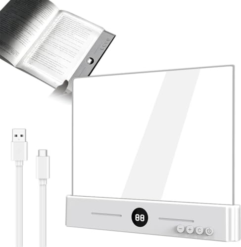 Pipihome Leselampe Buch, 3 Lichtfarben Dimmbares LED Buchlampe mit Timer | Augenschutz Leselicht, Wiederaufladbare Buch Leselampe für Nachtlesungen im Bett