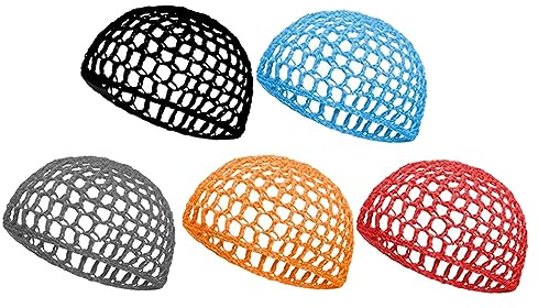 HORIALENCE Gehäkeltes Haarnetz Modische Schlafhaube 5 Stück-pack für Damen aus Gewebe zum Schutz der Haare in Verschiedenen Farben Geeignet für Lockiges Haar und Zöpfe