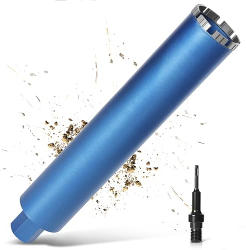 L460mm Diamantbohrkrone | 1¼ UNC | ⌀ 102mm für Kernbohrgeräte | SDS PLUS Adapter | 10mm Segement mit Turbo | Kernbohrkrone Kernbohrer Nassbohrkrone Trockenbohrkrone für Beton Mauerwerk Stein Granit
