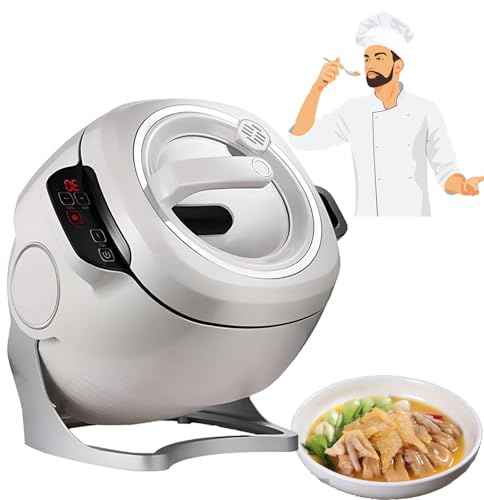 UPLTOE Olla Eléctrica Multifunción, Arroz Frito con Wok, Inicio Inteligente con Un Clic, Rotación Automática De 360°, 2000w, 6l