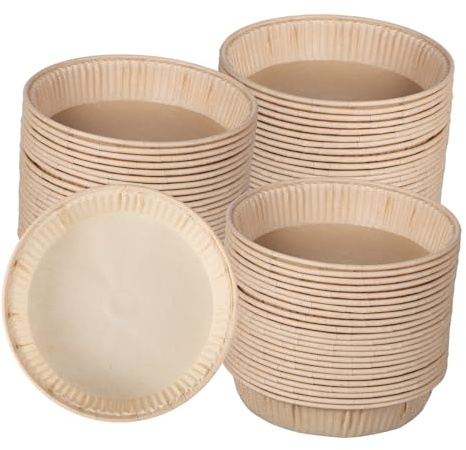 DECORNIJIA 100 piezas Moldes Mini Tartas Redondos para Hornear Moldes Desechables de Papel para Pasteles y Quiches Horno y Microondas Antigrasa Bricolaje Repostería Hogar y Profesional