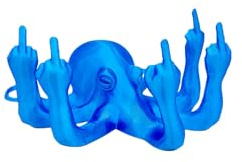 Generisch Fucktopus – Tentakel-Figur mit Mittelfinger | Lustige Dekofigur | Geschenk für Freunde, Büro, Bad oder Schreibtisch | Grumpy Statement-Figur | Made in Germany | Blau