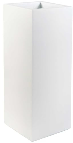 VIVANNO Pflanzkübel MDF Säule Weiß Matt Indoor Pflanzgefäß 30x30x75 cm einzigartiges Design hochwertige Verarbeitung