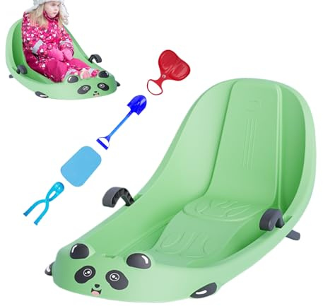 Slitta per bambini, schienale integrato, accessori sportivi | Freno integrato per bambini in età prescolare per bambini in età prescolare Snowy Hills Park Backyard Playground