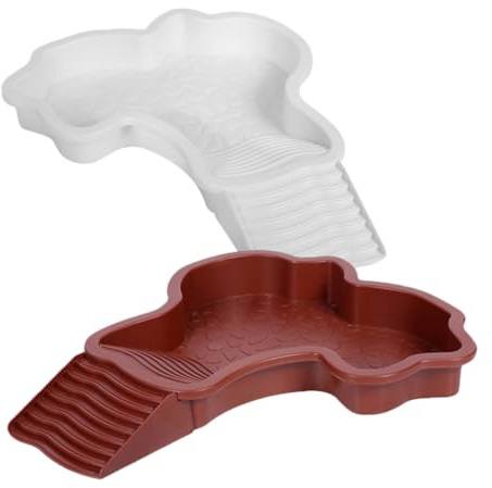 iplusmile 2 pièces Bassin Tortue Eau Reptiles avec Rampe Antidérapante Plateau Baignade pour Tortues Semi-Aquatiques Accessoire Terrarium Facile à Installer Lot