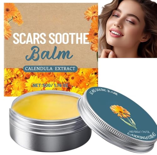 Calendula-Creme für Akne und empfindliche Haut, beruhigende reparierende Gesichtscreme mit Calendula-Extrakt, natürliche Feuchtigkeitscreme bei Rötungen und Hautunreinheiten, Hautbalsam (1pcs)