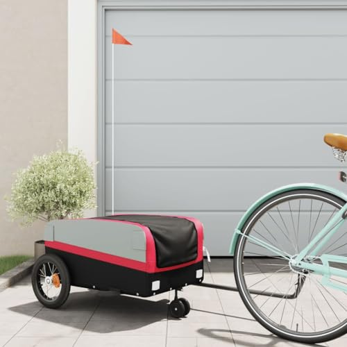 Generico Rimorchio da Bici Nero e Rosso 30 kg in Ferro,Articoli Sportivi,Ricreazione all'aperto,Ciclismo,Accessori per Biciclette,Rimorchi per bicicletta-94055