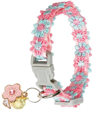 Blomsterhalsband För,Mjukt Spetsblomster Justerbart Sött Halsprydnad Med Bjällra - Katt Halsband Med Säkerhetsspänne - för Utomhusbruk, Resor, Trädgården, Camping, Inomhusbruk, Sommaren, Våren, Trä