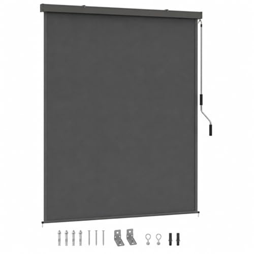 Ollewiellan Toldo vertical exterior 140 x 250 cm, estor para balcón con manivela y casete de aluminio, toldo vertical impermeable como protección visual y protección solar para balcón y terraza
