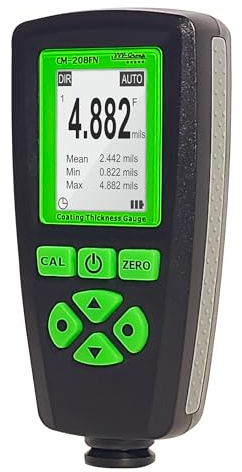 Digital Coating Thickness Gauge CM-208FN / Automatic Thickness Paint Meter for Steel and Aluminum with Resolution 0.001mils /0.1um (Fe/Al)