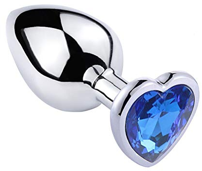 SXOVO Analplug Metall Analplugs Butt Plug mit Kristall Sey Toys (Dunkelblau Medium)