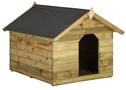 vidaXL Kiefernholz Imprägniert Hundehütte Dach Hundehaus Hunde Hütte Tierhaus