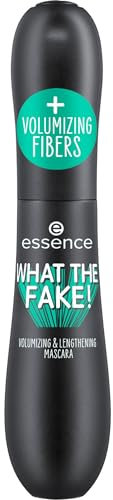 essence WHAT THE FAKE! VOLUMIZING & LENGTHENING MASCARA, Nr. 01, Schwarz, volumengebend, sofortiges Ergebnis, vegan, ohne Mikroplastikpartikel, Nanopartikel frei, ohne Parfüm, 1er Pack (16ml)