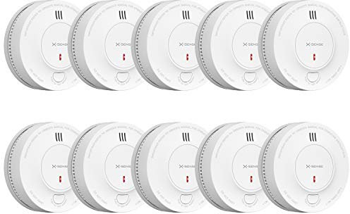 X-Sense Rilevatore di Fumo Migliorato Batteria da 10 Anni, Allarme Antincendio con Sensore Fotoelettrico, Allarme Antincendio Testato EN14604, SD2J0AX, Confezione da 10