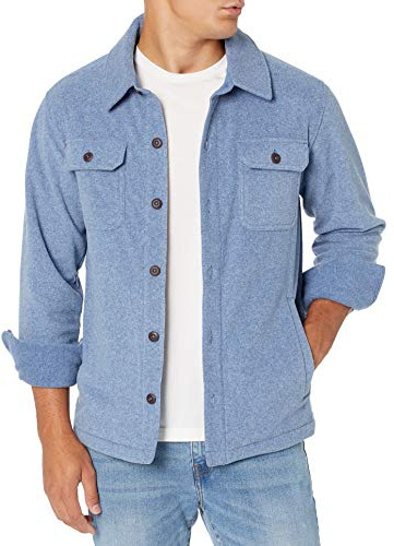Amazon Essentials långärmad polär fleecejacka, indigoblå ljung, Large