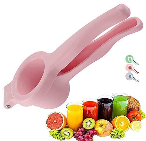Presse-citron – Pince à jus de fruits, outil à presser à la main, pince à citron orange, en plastique épaissi, presse-agrumes, presse-citron vert rose