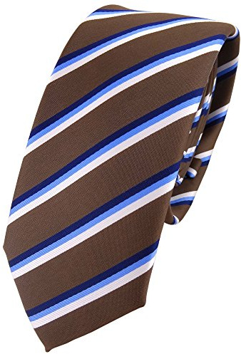 TigerTie - schmale Designer Krawatte in gestreift gemustert - Krawattenbreite 6 cm