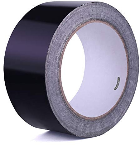 LLPT Nastro Adesivo in Alluminio Nastro Alte Temperature Nero 5cm x 20 m 3.94 Mil HVAC Sigillante Nastro per Condotti aria Fredda Calda per Riparazione di Tubi in Metallo (BF065)
