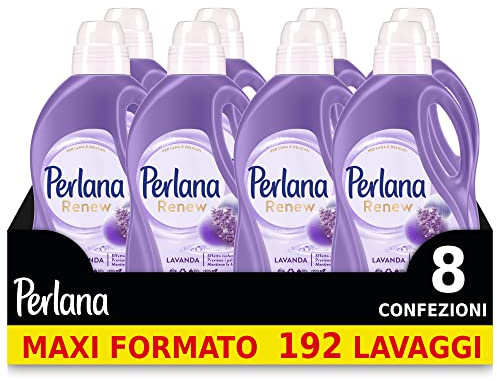 Perlana Renew Lana Lavanda, detersivo lavatrice, effetto cachmere, previene i pallini, confezione singola da 24 lavaggi