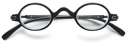 Lanomi Kleine Runde Lesebrille Damen Herren Vintage Lesehilfe Federscharnier Sehhilfe Mini Oval Nerd Brillen