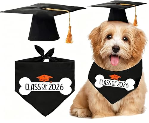 Dusenly Class of 2023 Graudation katt bandana 2023 examen hund keps bandana kostymer för husdjur valpar