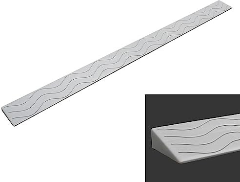 Türschwellenrampe Dreieckige Unterlage aus Kunststoff, Kleine Trittunterlage, Schwellenunterlage, Gefälleunterlage für zu Hause, mit Montagekleber (Color : Gray, Size : 6.5 * 13 * 99CM)