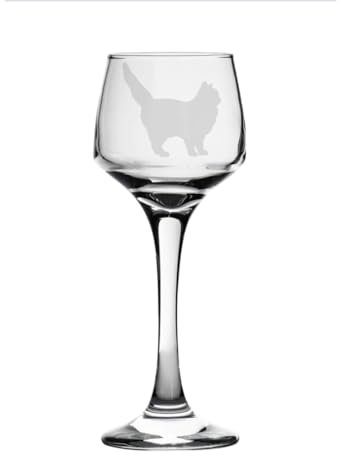 Siberian Cat Engraved Sherry Glass, Animal Gift for Women, Gift for Men
