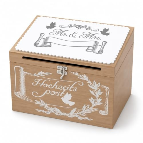 MIJOMA Hochzeitsbriefkasten – Kartenbox für Geldgeschenke & Glückwünsche