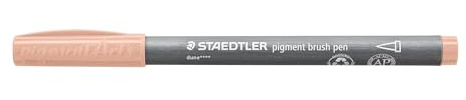 STAEDTLER brush pen pigment Arts, düne, pigmentierte Premium-Zeichentusche, Pinselspitze für variable Linienbreite, wasserfest, schnelltrocknend, 10 brush pens im Kartonetui, 371-470